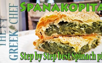 Spanakopita with feta cheese and phyllo pastry