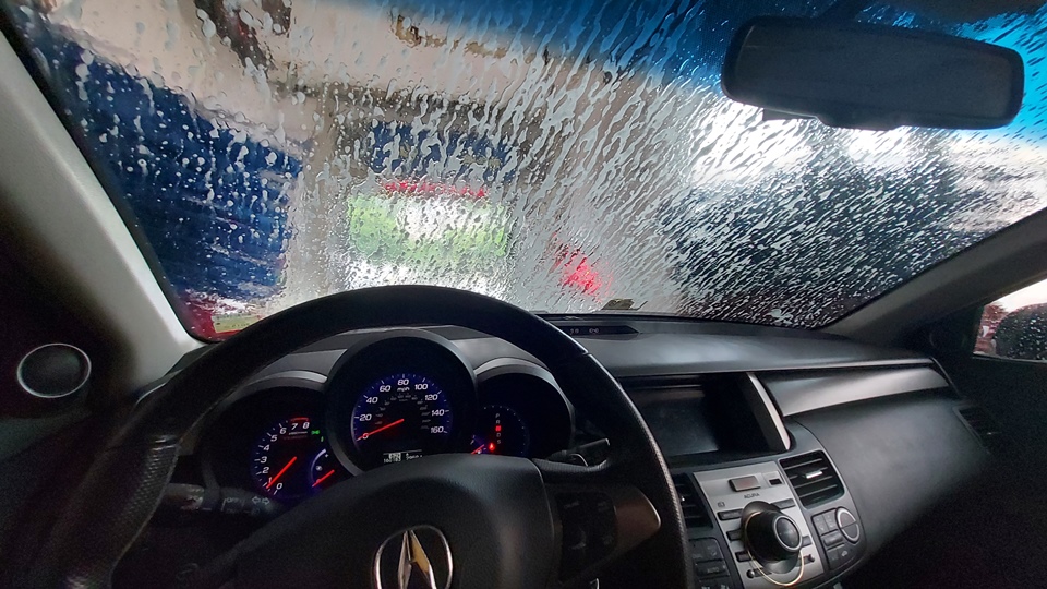 Car wash, in the rain?
